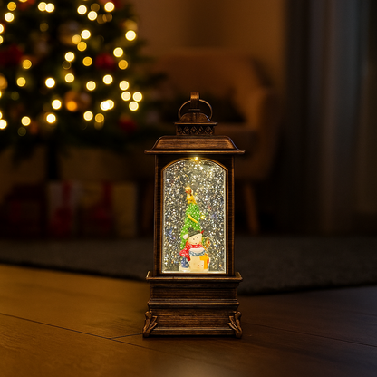 Коледна лампа “Снежен човек и елха”