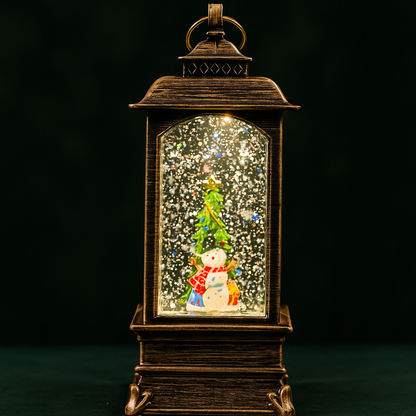 Коледна лампа “Снежен човек и елха”