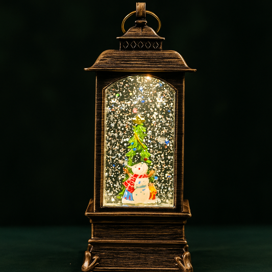 Коледна лампа “Снежен човек и елха”